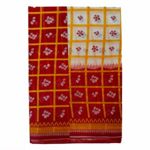 khaddi cotton handloom white & yellow (ikkat pattern)