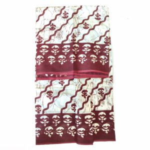 khaddi cotton handloom white & brown (ikkat pattern)